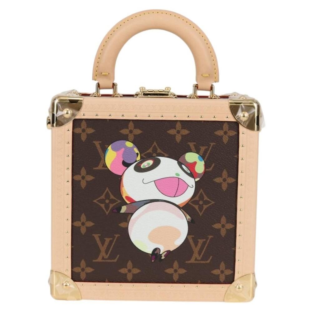 Louis Vuitton x Takashi Murakami Monogram Panda Mini Square Trunk Handbag Brown